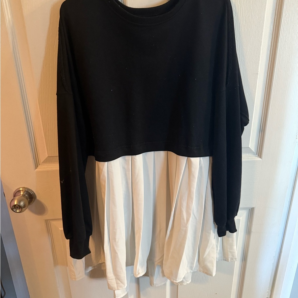 Black and White Sweatshirt Dress